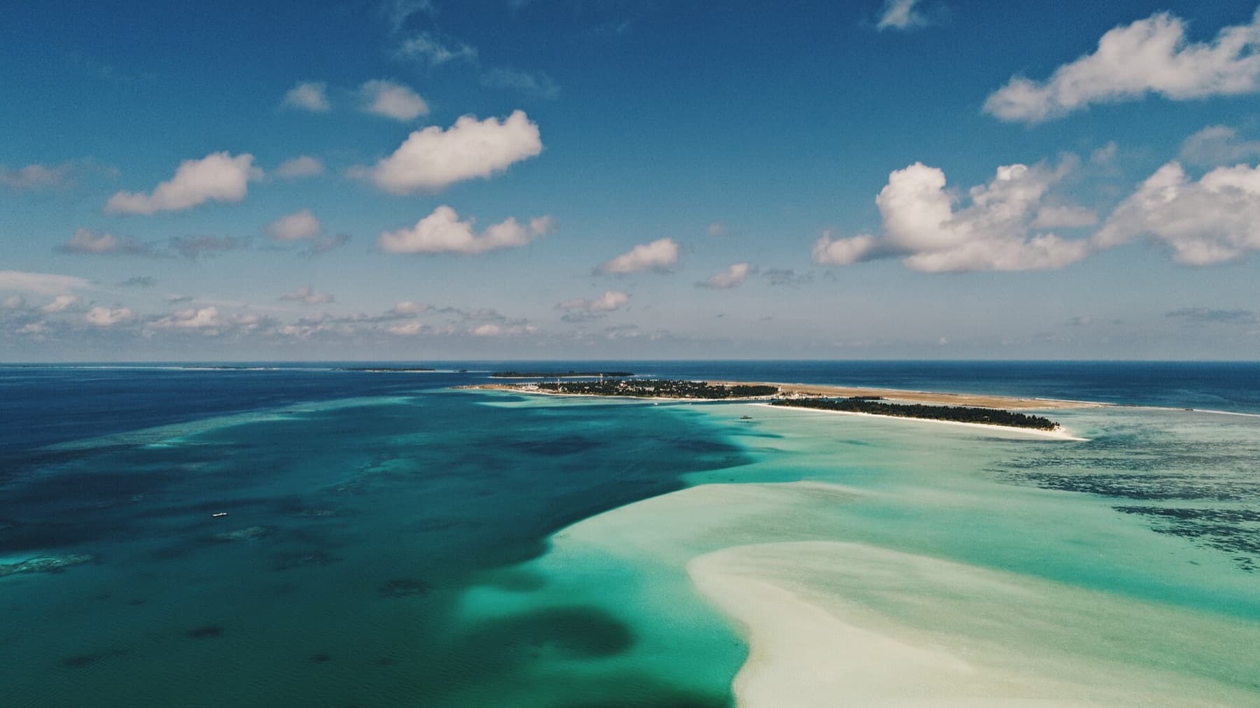 Maldivian island and turquoise lagoon